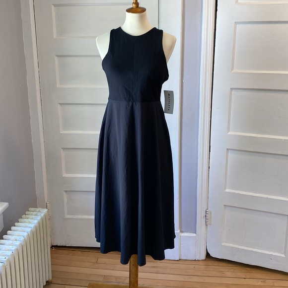 NWT Athleta Black Hybrid Support Winona Midi Dress, Size LP - Picture 5 of 14